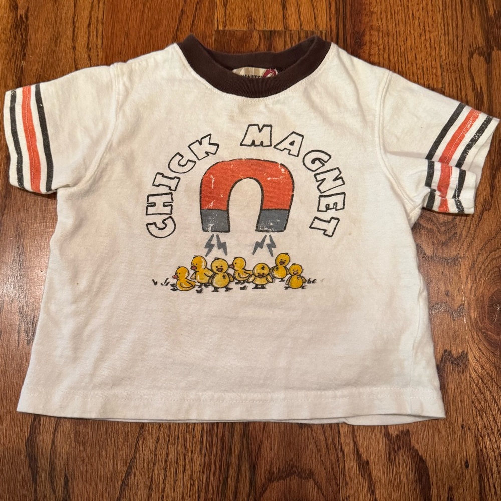 Chick Magnet T-Shirt - White and Brown - 24M